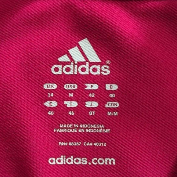 Adidas Pink 1/2 Zip Long Sleeve Top Medium - Picture 8 of 12